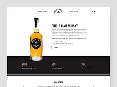 Stalk & Barrel Product Page Concept barrel canadian craft distillery landing page product page single malt stalk barrel whiskey whisky