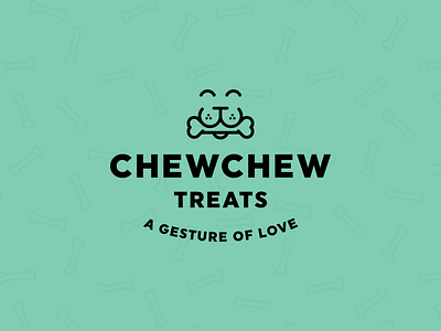 Chew Chew Treats animals branding chew dog gesture happy identity logo love pet smile treat