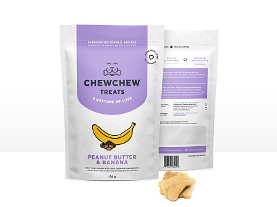 Peanut Butter & Banana animal branding chew dog food happy identity packaging pet puppy smile treats