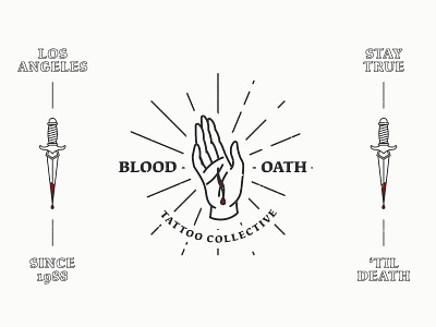 Blood Oath Tattoo Collective blood collective cut dagger flash ink knife linework oath tattoo tattoo logo tattoo shop tattoo studio traditional