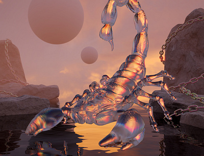 Scorpio 3d 3d art astrology blender3d dailyrender design landscape render surreal surrealism