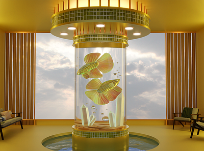 Pisces 3d 3d art astrology blender3d dailyrender design landscape render surreal surrealism
