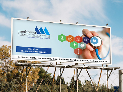 Medinova Billboard billboard billboard design design hoarding kolkata logo mockup signage