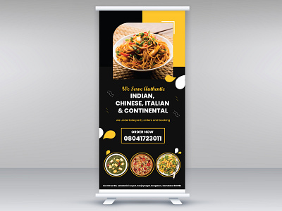 Standee design for a restaurant banner ads design marketing restaurant roll up banner standee