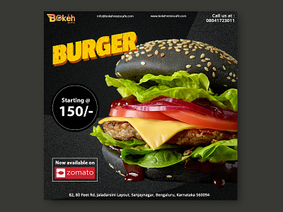 Social Media Design burger design food foodie instagram instagram post instagram template restaurant social media social media design template