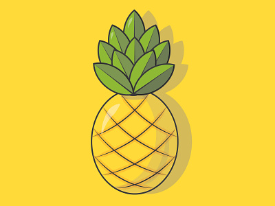 Pineapple adobe illustrator design flat icon illustration pineapple vector