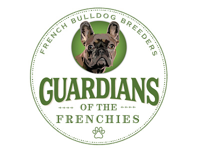 Guardians of the Frenchies — Logo for French Bulldogs Breeder dog breeder dog logo logo vintage logo