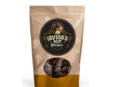 Irving's Best Dog Treats Packaging dog treats irvings best irvings best irvings best dog treats logo