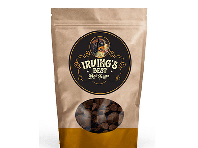 Irving's Best Dog Treats Packaging dog treats irvings best irvings best irvings best dog treats logo