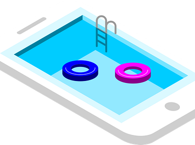 IPhone Swimming Pool 3d design illustration inkscape isometric isometric art isometric design