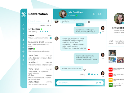 Dasboard Chatting App app design minimal ui web