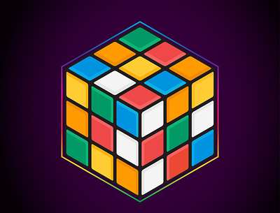 The Rubik's Cube Artwork artwork color cube design graphic illustration illustrator image popularity rubiks cube vector