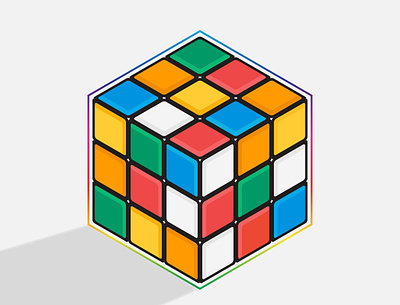 Rubik's Cube Artwork artwork color cube design graphic illustration illustrator image popularity rubiks cube
