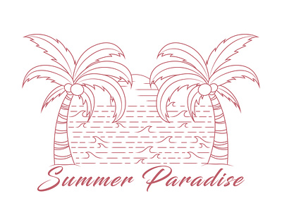 Summer Paradise artwork beach design graphic illustration illustrator image popularity summer vector
