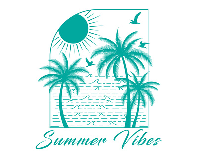 Summer Vibes artwork beach design graphic illustration illustrator image popularity summer vector