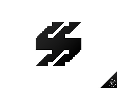 SS Letter Logo black branding design industry letter lettering whiter