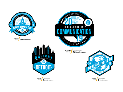 2019 Digital Detroit In-Event Badges graphic design illustration logo typography