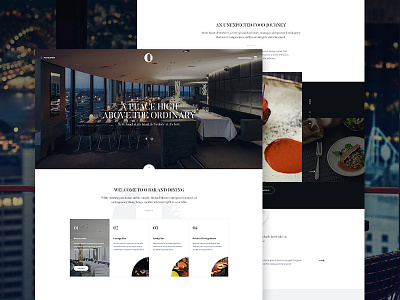 O Bar and Dining landing restaurant ui web webdesign webpage website