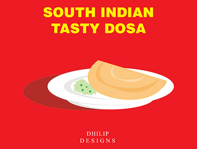 DOSA art design digital dosa flat food food illustration foodie graphic design illustration illustrator logo minimal southindian vector