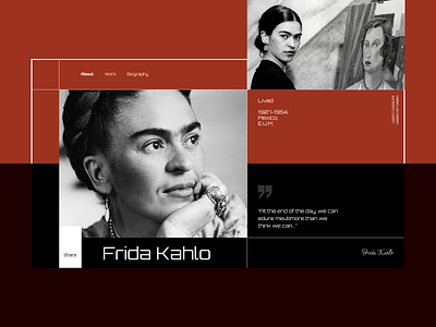 Frida Kahlo branding figma ui web design