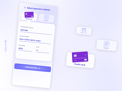 Credit Card Checkout - Daily UI 002 checkout daily ui design flat minimal ui