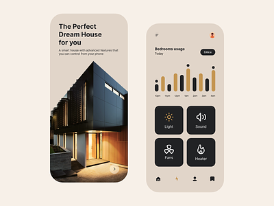 Smart Home Mobile App Design design flat minimal mobile smart home