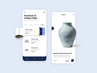 Furniture Mobile App Design design flat furnutire minimal mobile