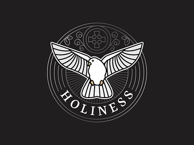 Holiness badge catholic dove holiness icon vector