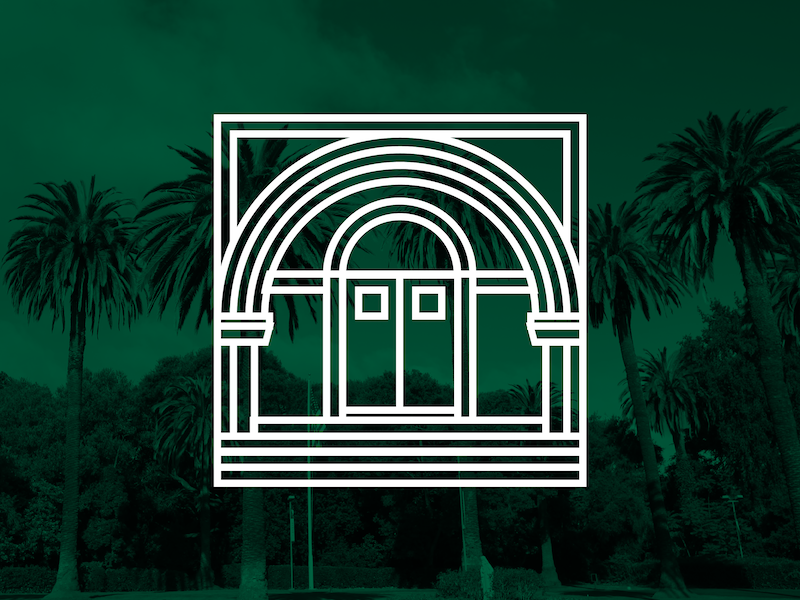 Doorway palm catholic badge logo door