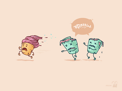 ice cream zombies (x2) 2d brain brush calligraphy candy character cream curve denis draw font fun green horror ice identity illustration illustrator inspiration krasavchikov krol krolone lettering print story sweet type typography vector zombies