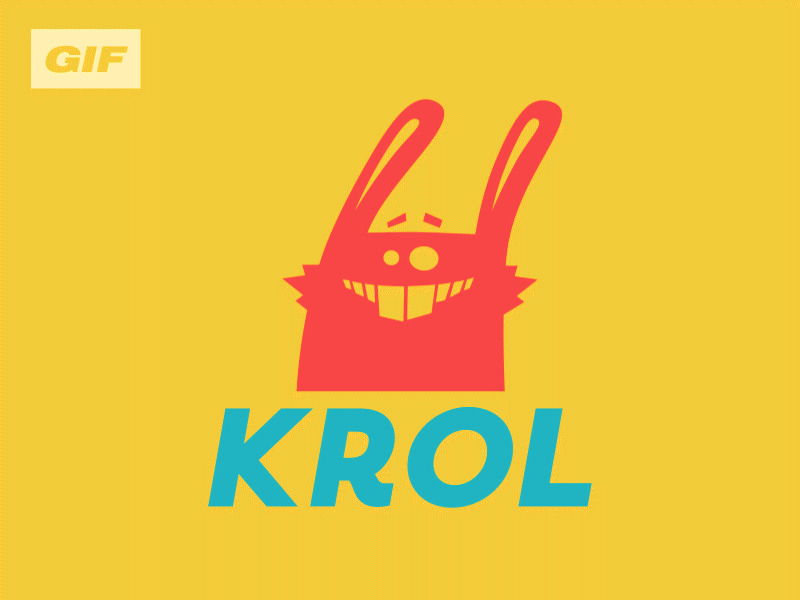 My new logo animation clean flat gif icon krol logo metro minimal style ui vector