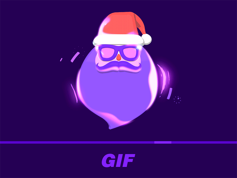 Santa (Cycle animated Gif) 2d animated cartoon character christmas flat fx gif krol motion santa typography