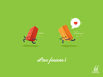 Love forever (x2) 2d character draw funny illustration krol lego lettering love print sketch vector