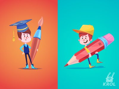 Back to school 2d boy cartoon character cute design funny icon illustration school sketch vector