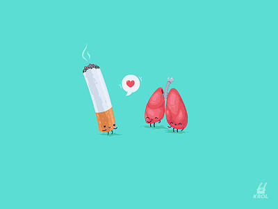 Love 4 ever 2d anatomy character cigarette cute game illustration krol love lungs toon vector