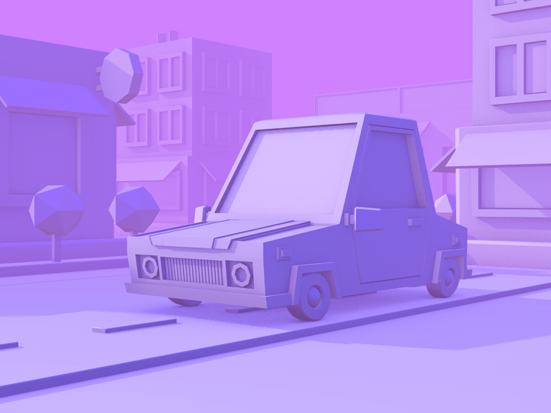Car 3d animation c4d car cinema4d fx gif loop low lowpoly motion poly