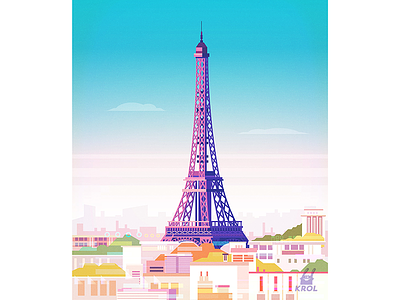 The Eiffel Tower. Paris 2d background building city france home illustration landscape morqua morquastore nature paris store vector