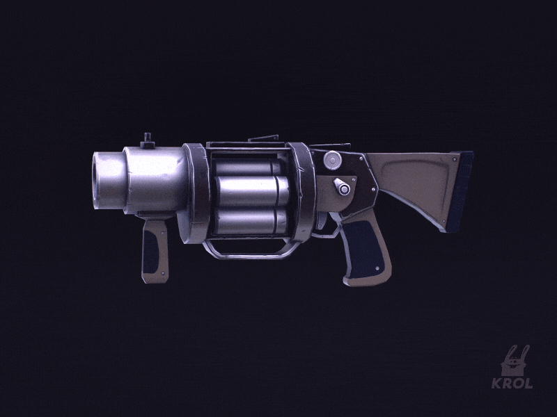 Lowpoly Grenade launcher concept 3d 4d animation cartoon concept game game art game design gif gui gun illustration low low poly lowpoly lowpolyart