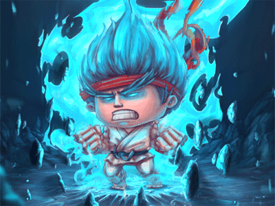 3d Ryu (Gif) 2d 3d animated animation capcom character energy evil fighter fire gif hero heroes illustration inspiration krol krolone ryu stone street