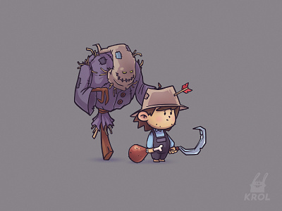Farmer ( game concept ) 2d 2d character character character design characterdesign concept concept art design farmer game illustration scarecrow weapon