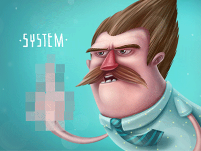 3D Gif (f..ck the system) 2d 3d animated animatic animation art character engry eye fuck gif illustration inspiration krol krolone nose photoshop pixel system video