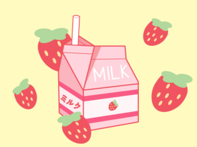 Strawberry Milk by Anabelle Castro on Dribbble