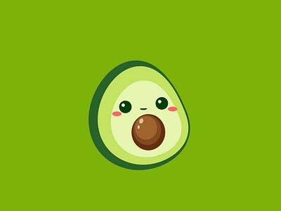 avocado digital art flat illustration minimal