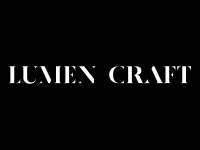 Lumen Craft Logo black and white hand drawn logo serif stencil type