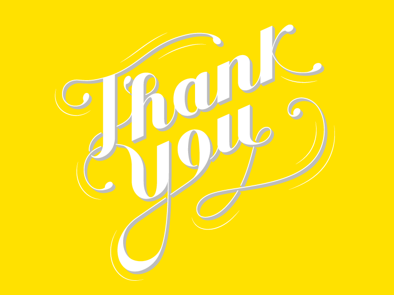 Thank You calligraphy hand-drawn print type