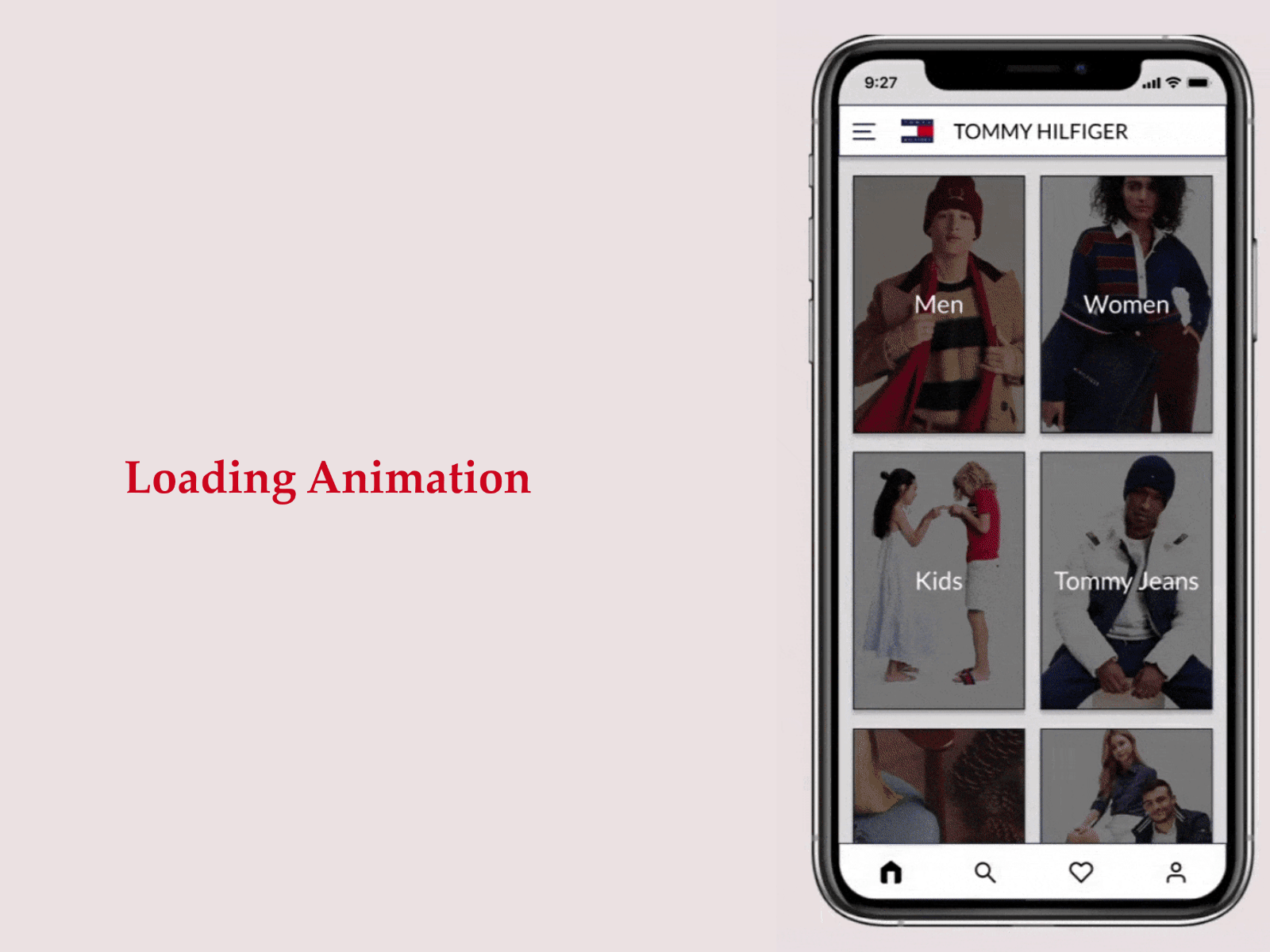 Loading animation for Tommy Hilfiger app app appdesign casestudy design interaction design interactive loading animation loading screen ui uidesign uiux