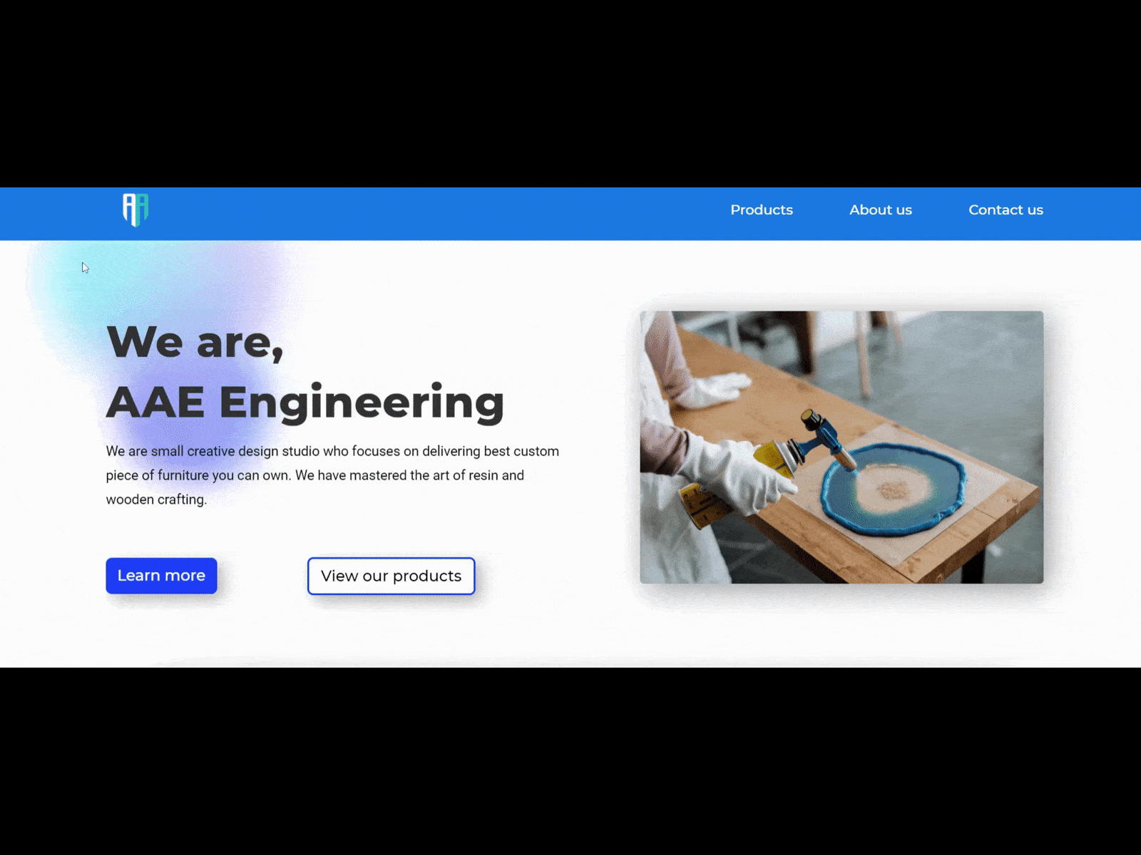 AAE Engineering website cursor animation