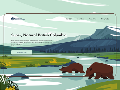 British Columbia Tourism Landing page design figma graphic design illustration landingpage redesign concept tourism ui uidesign uiux webdesign