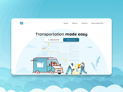 TranspostX landing page design design graphic design illustration landingpage moving transportation ui uidesign webdesign