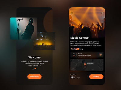 Music Concert mobile app ui ui ux design